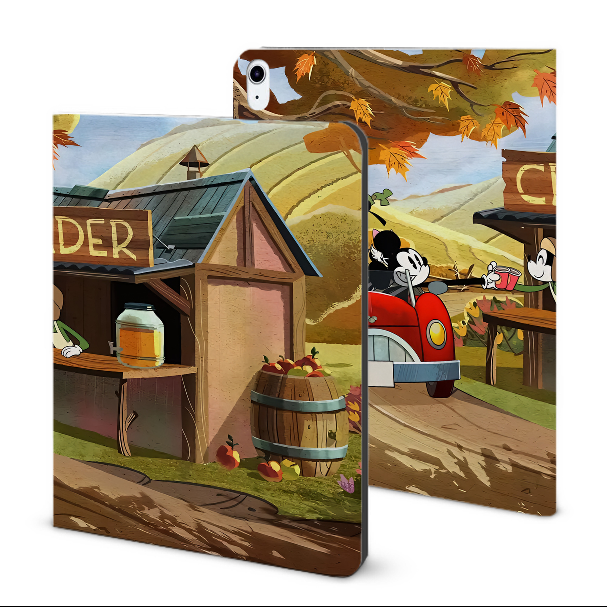 （画像用） ミッキーマウス Mickey Mouse IPad ケース ブック型 PUレザー TPU 耐衝撃 軽量 薄型 ペン収納なし 全面保護 IPad 各モデル対応